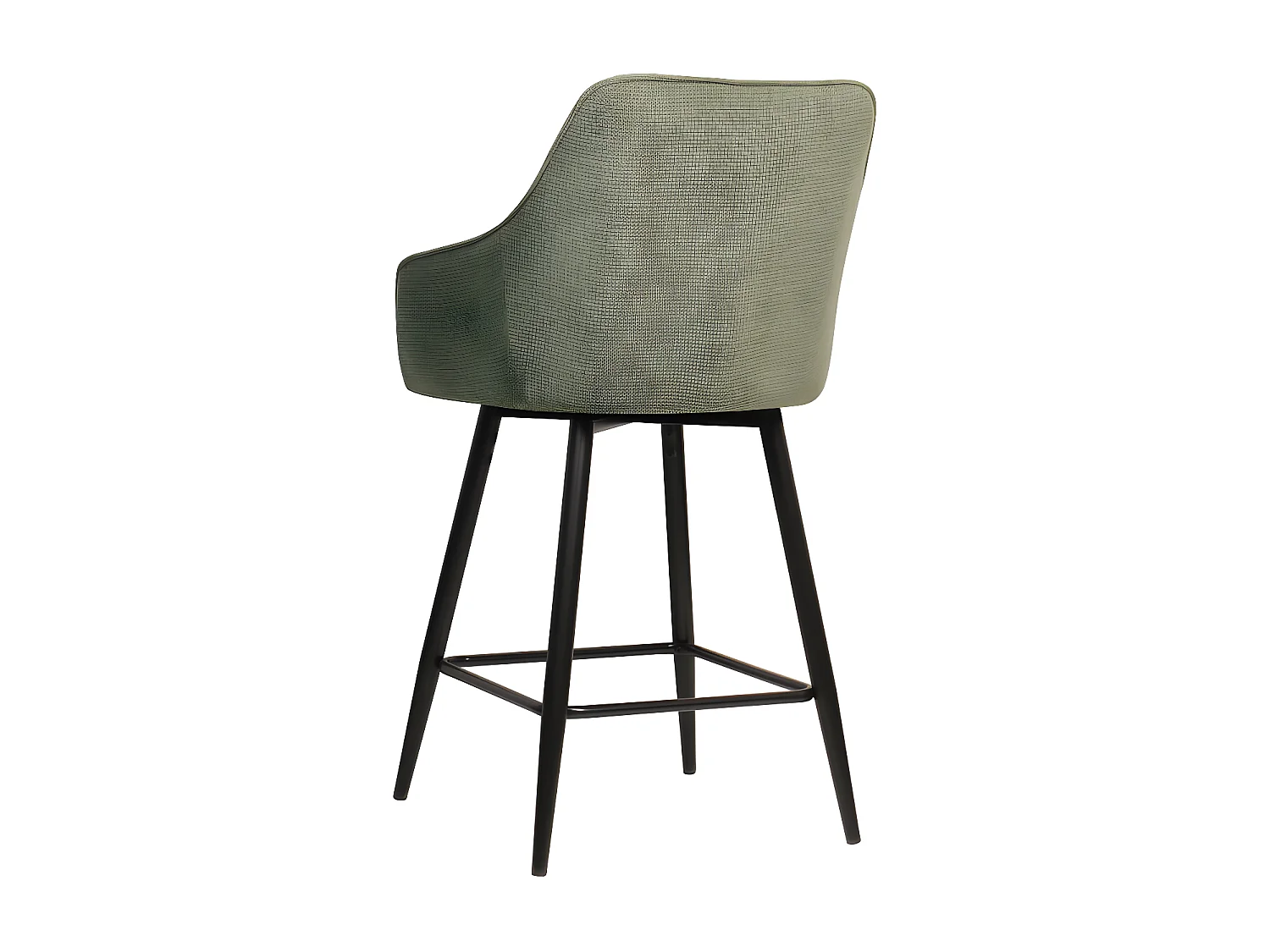 Tabouret de bar pivotant Rio vert pieds métal noir