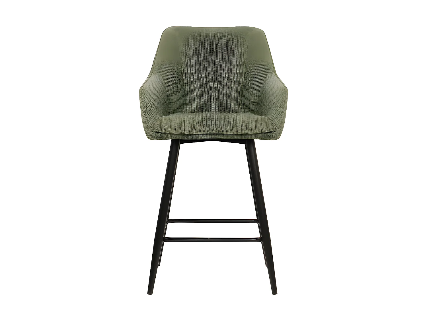 Tabouret de bar pivotant Rio vert pieds métal noir