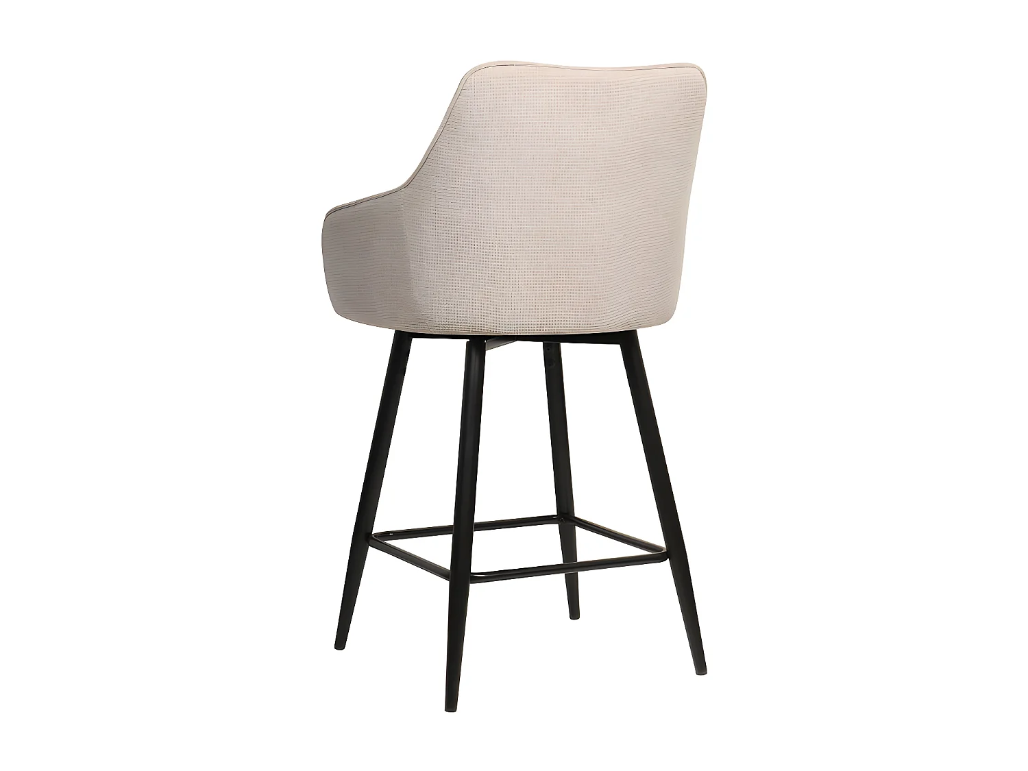 Tabouret de bar pivotant Rio beige pieds métal noir