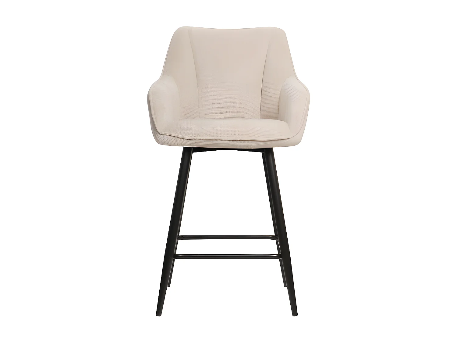 Tabouret de bar pivotant Rio beige pieds métal noir