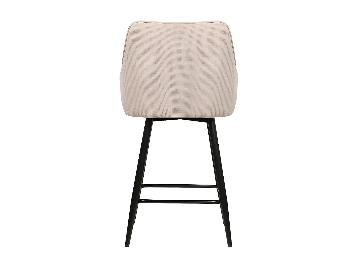 Tabouret de bar pivotant Rio beige pieds métal noir