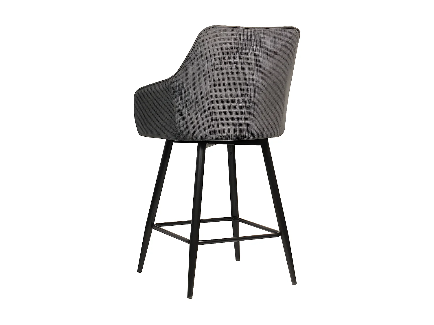 Tabouret de bar pivotant Rio gris foncé pieds métal noir