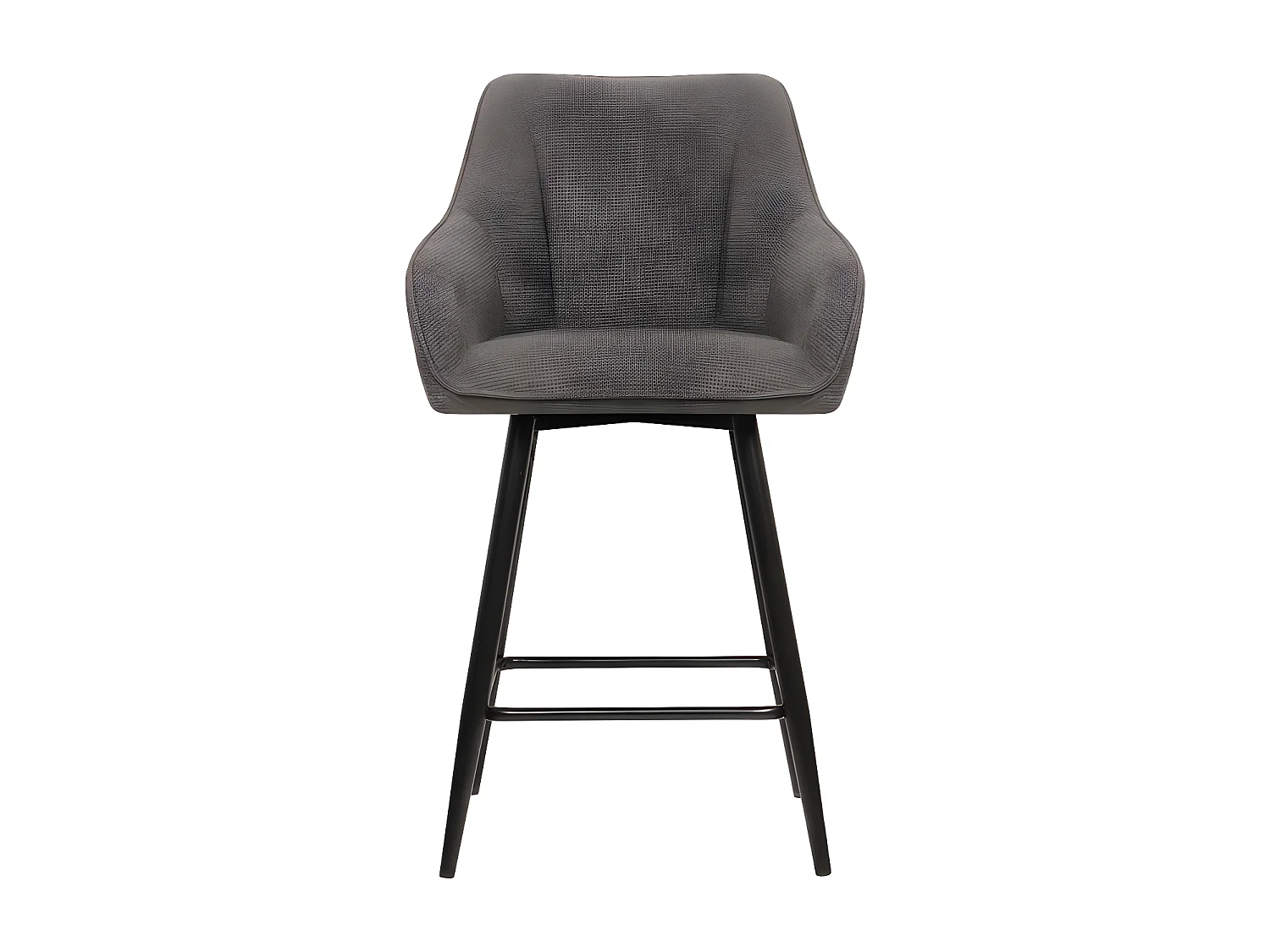 Tabouret de bar pivotant Rio gris foncé pieds métal noir