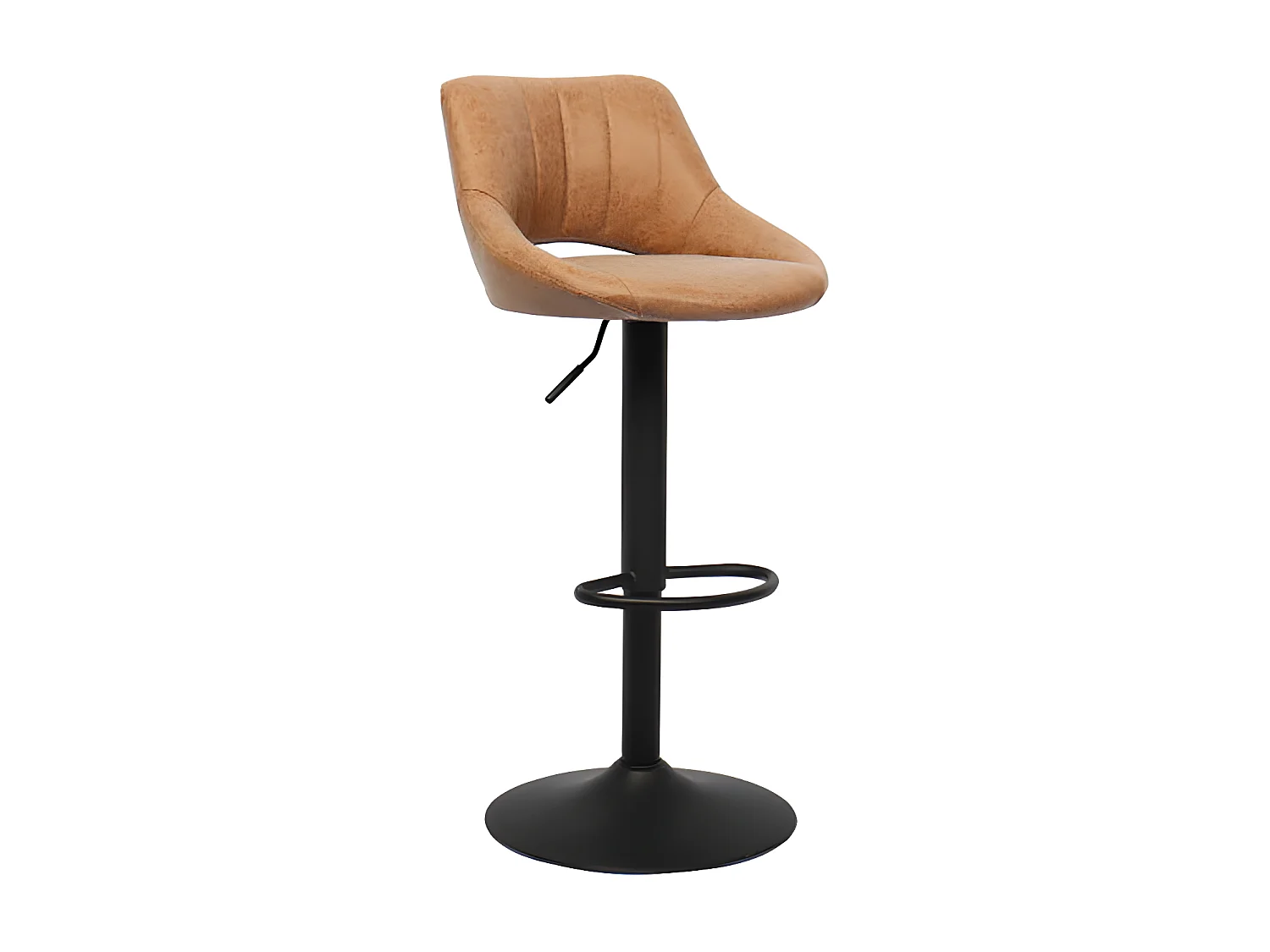 Tabouret de bar pivotant réglable Bella PU cognac