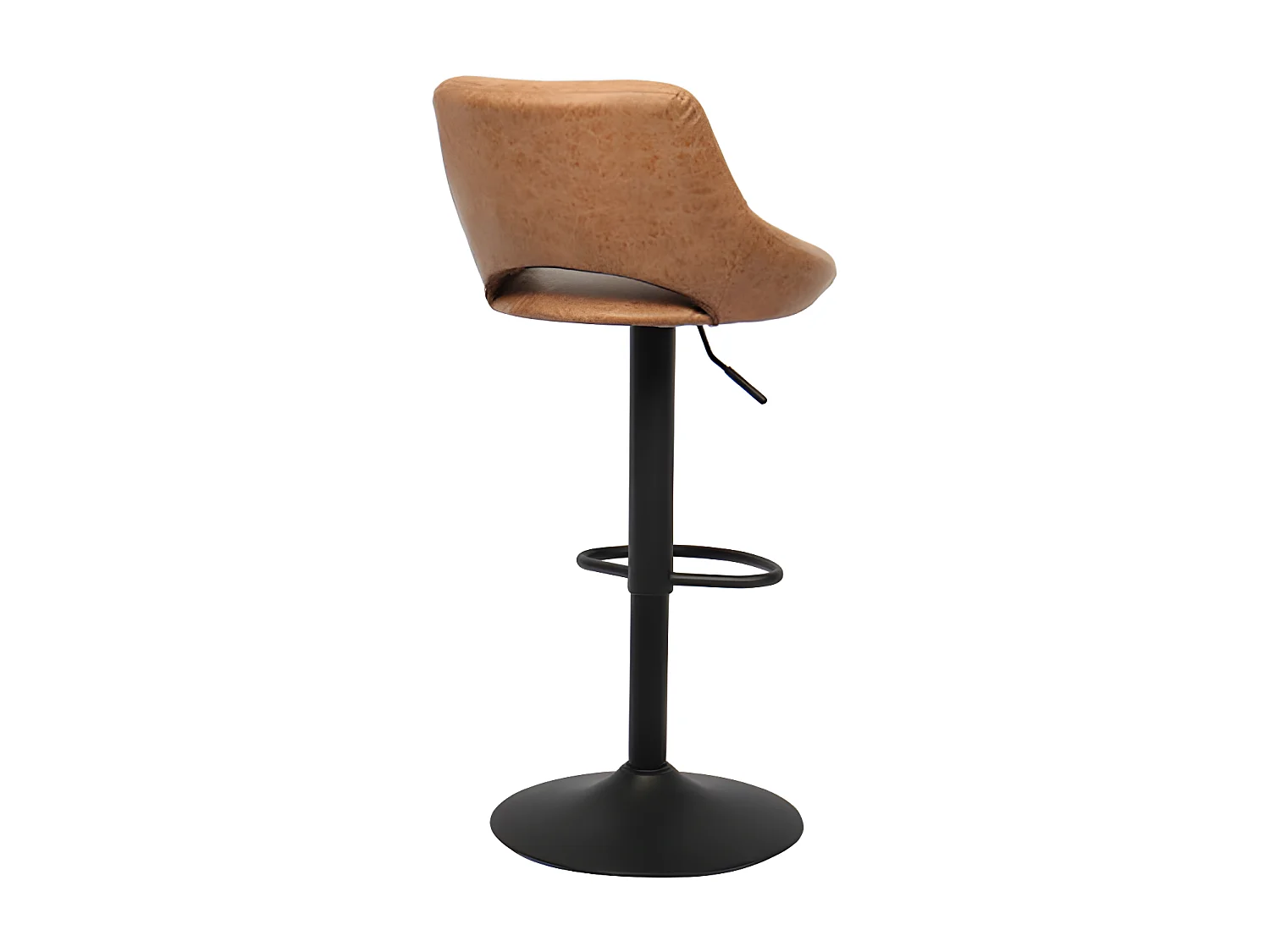 Tabouret de bar pivotant réglable Bella PU cognac