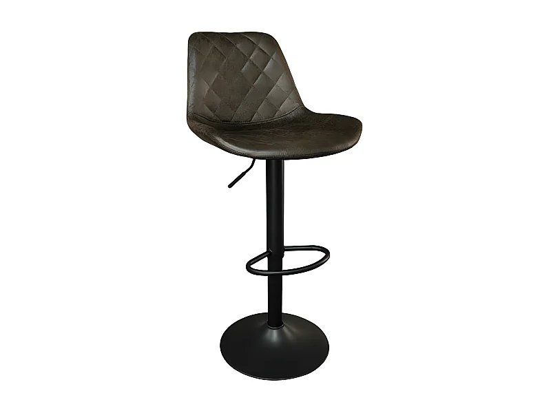 Tabouret de bar pivotant réglable Madrid PU brun foncé