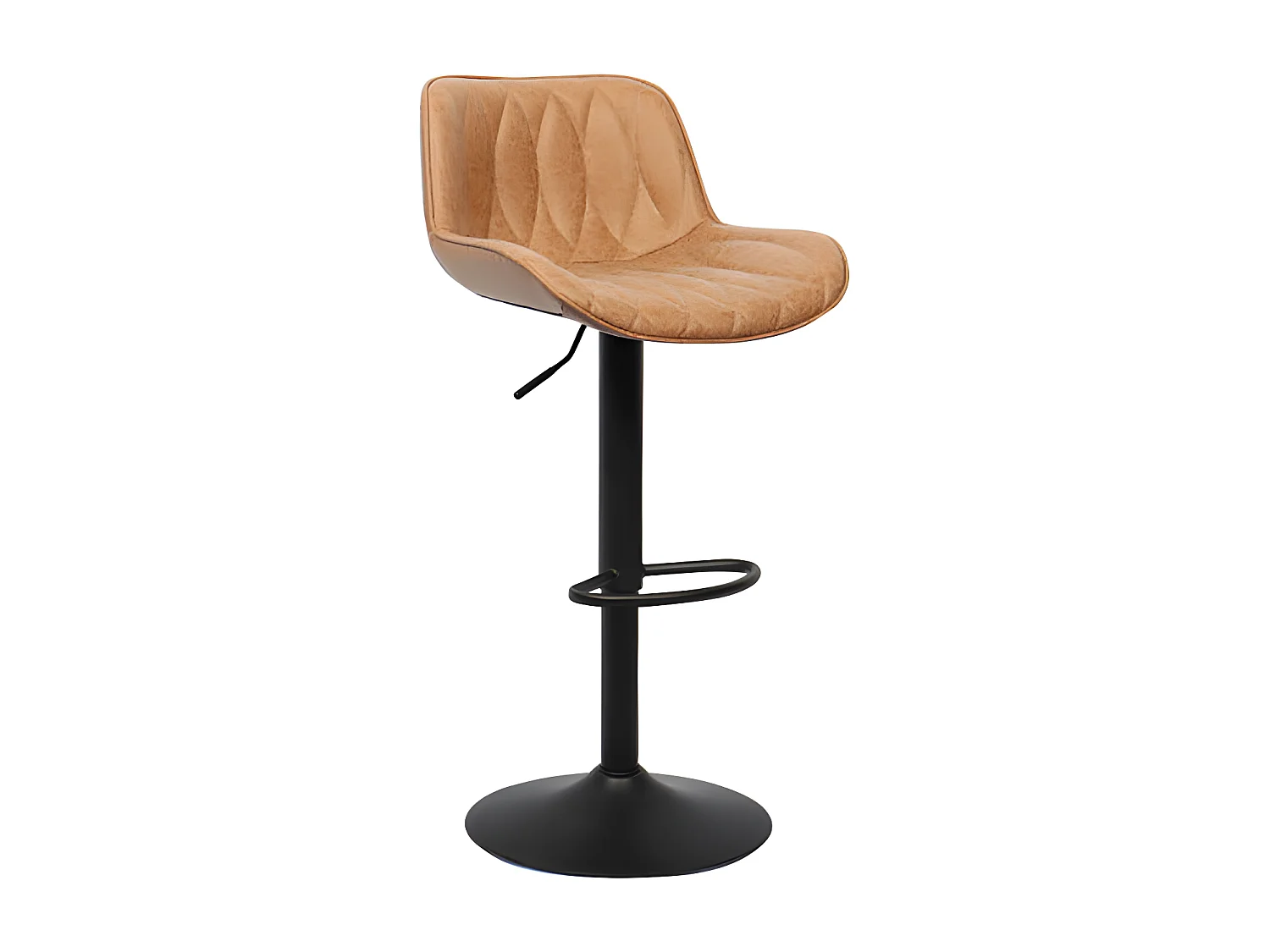 Tabouret de bar pivotant réglable Lola PU cognac