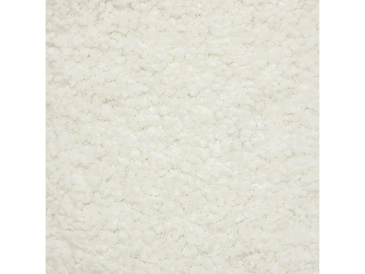 Tabouret d'appoint en bois et tissu à bouclettes Blanc H 41.5 cm