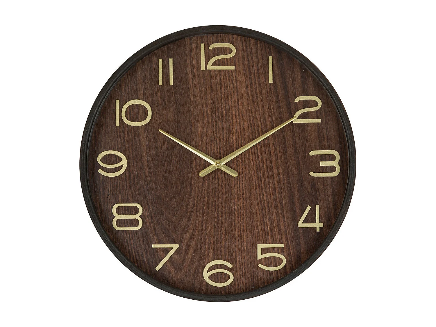 Pendule murale en bois Marron Tonka et verre D 38 cm