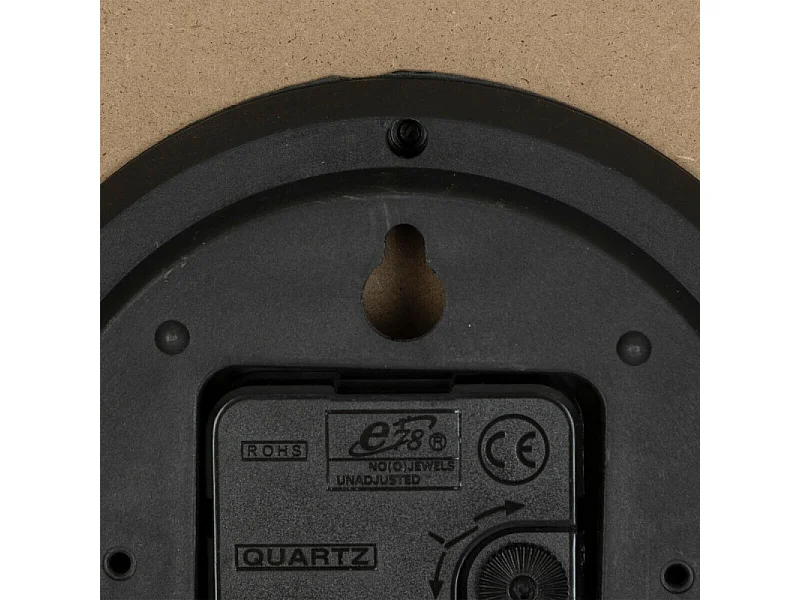 Pendule murale en bois Marron Tonka et verre D 38 cm