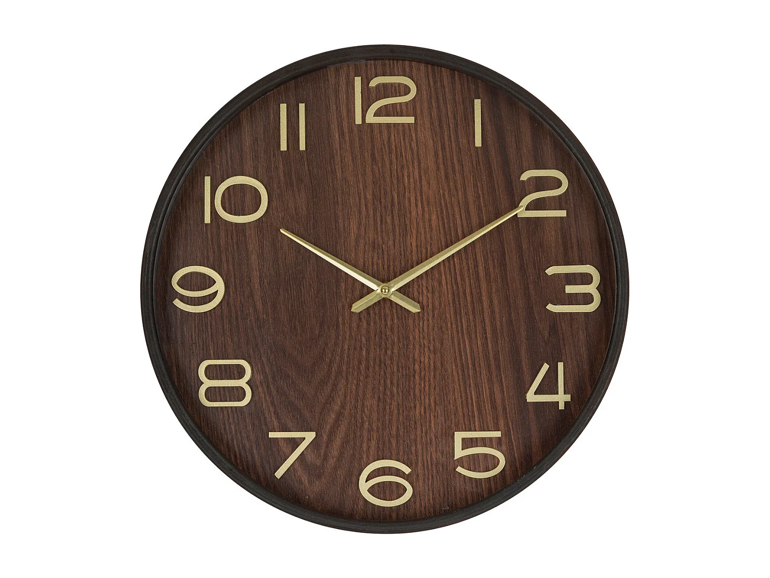 Pendule murale en bois Marron Tonka et verre D 38 cm