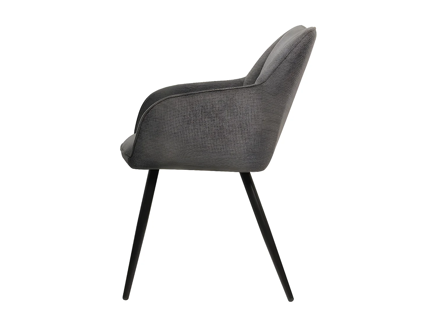 Chaise repas Rio gris foncé pieds métal noir