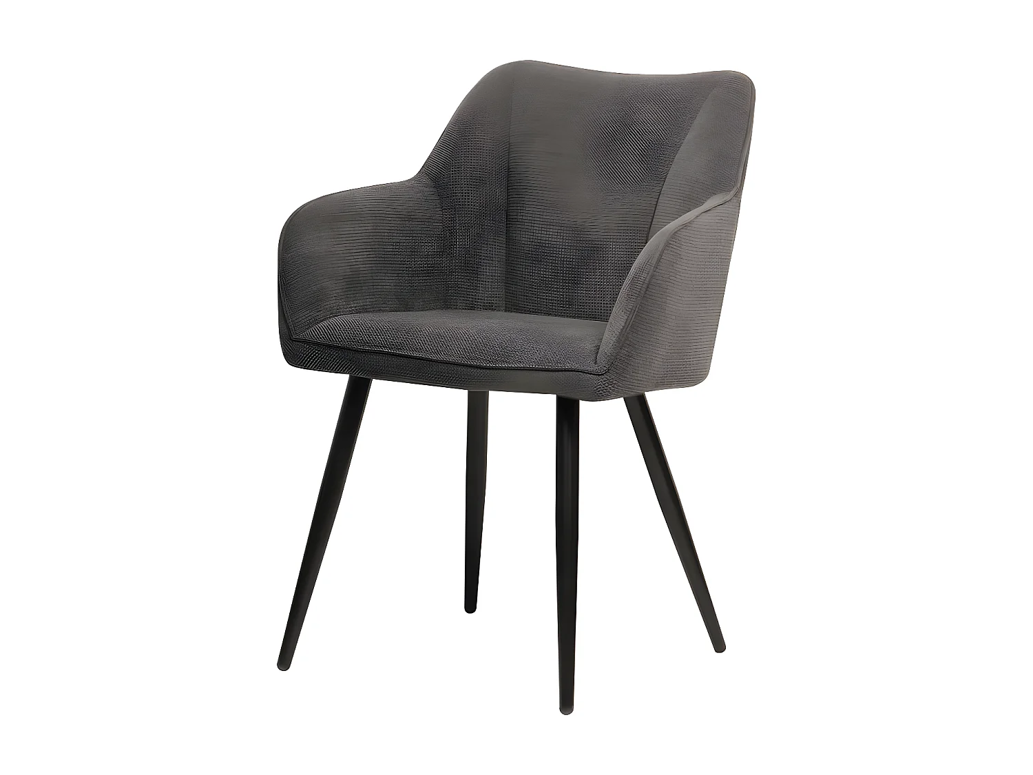 Chaise repas Rio gris foncé pieds métal noir