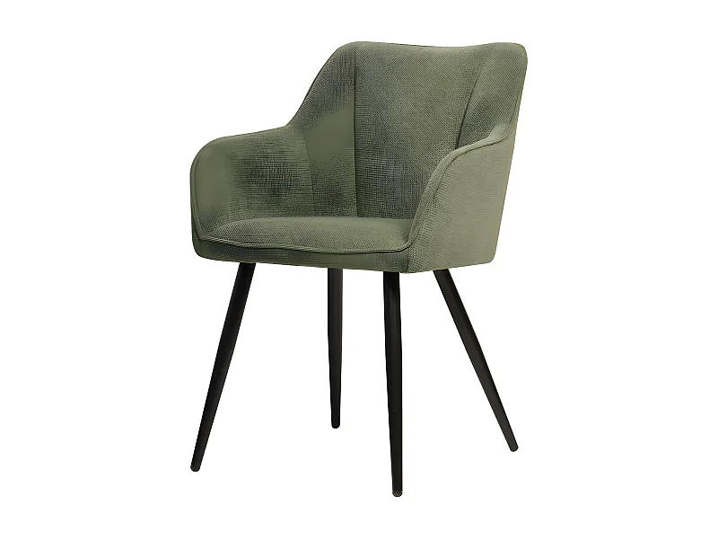 Chaise repas Rio vert pieds métal noir