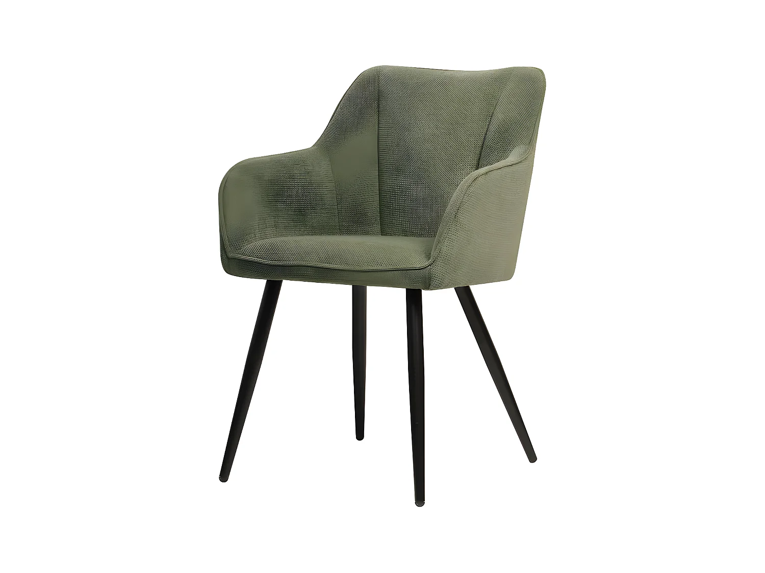 Chaise repas Rio vert pieds métal noir