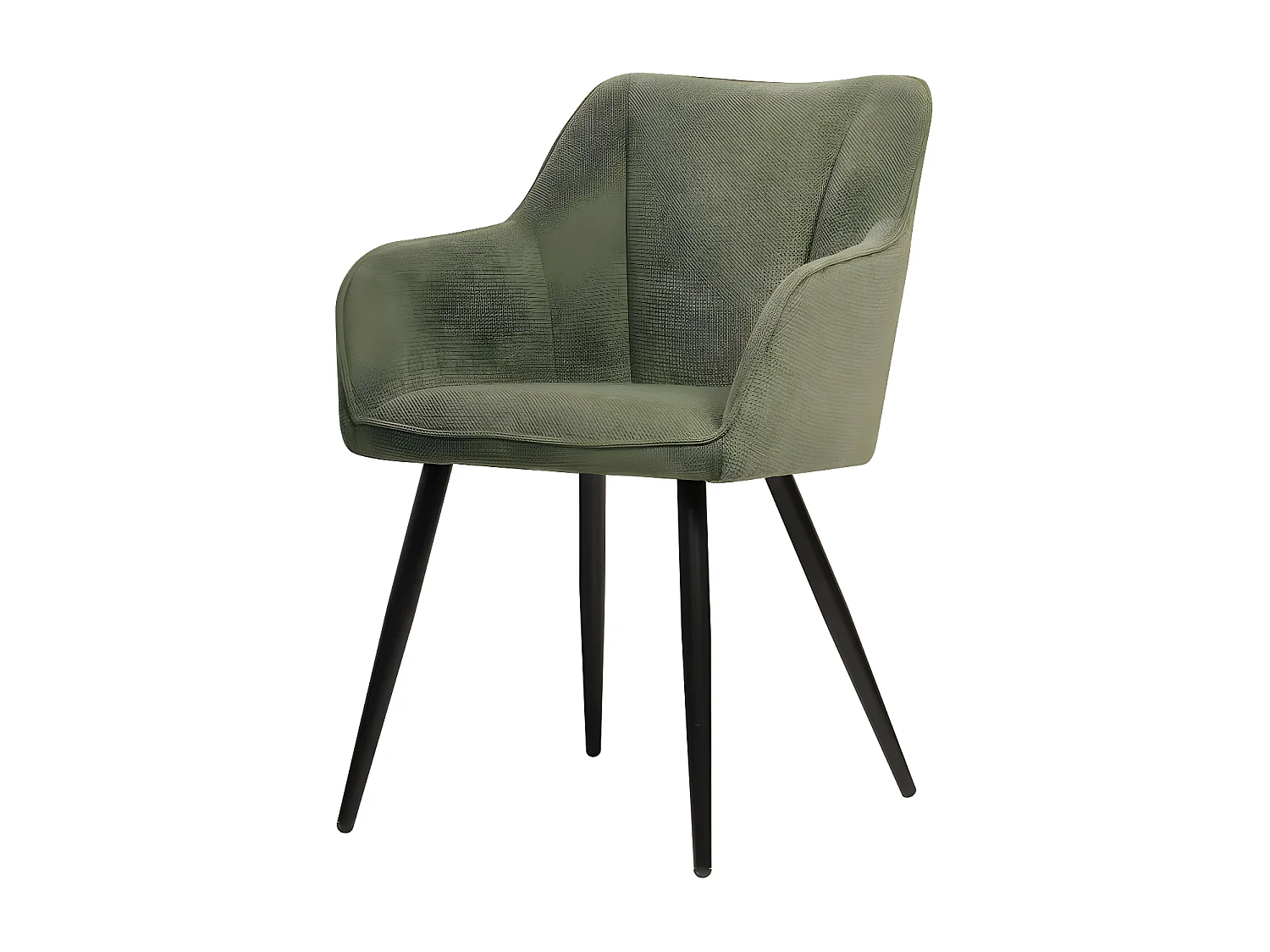 Chaise repas Rio vert pieds métal noir