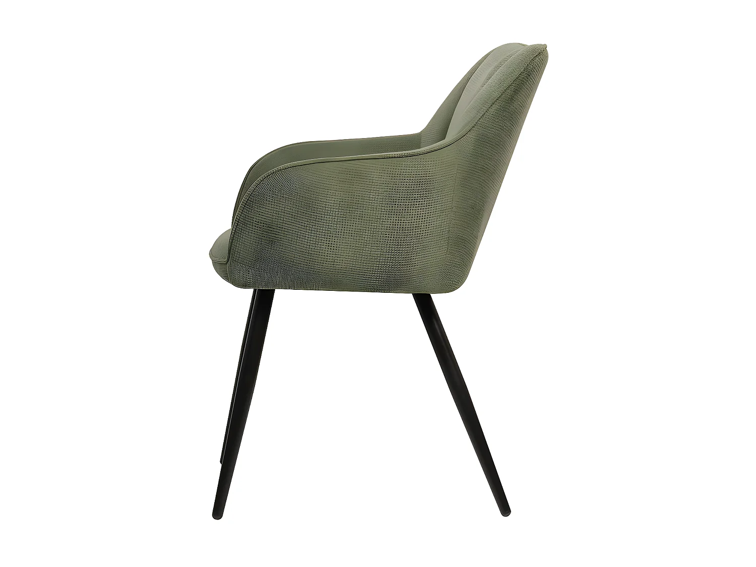 Chaise repas Rio vert pieds métal noir