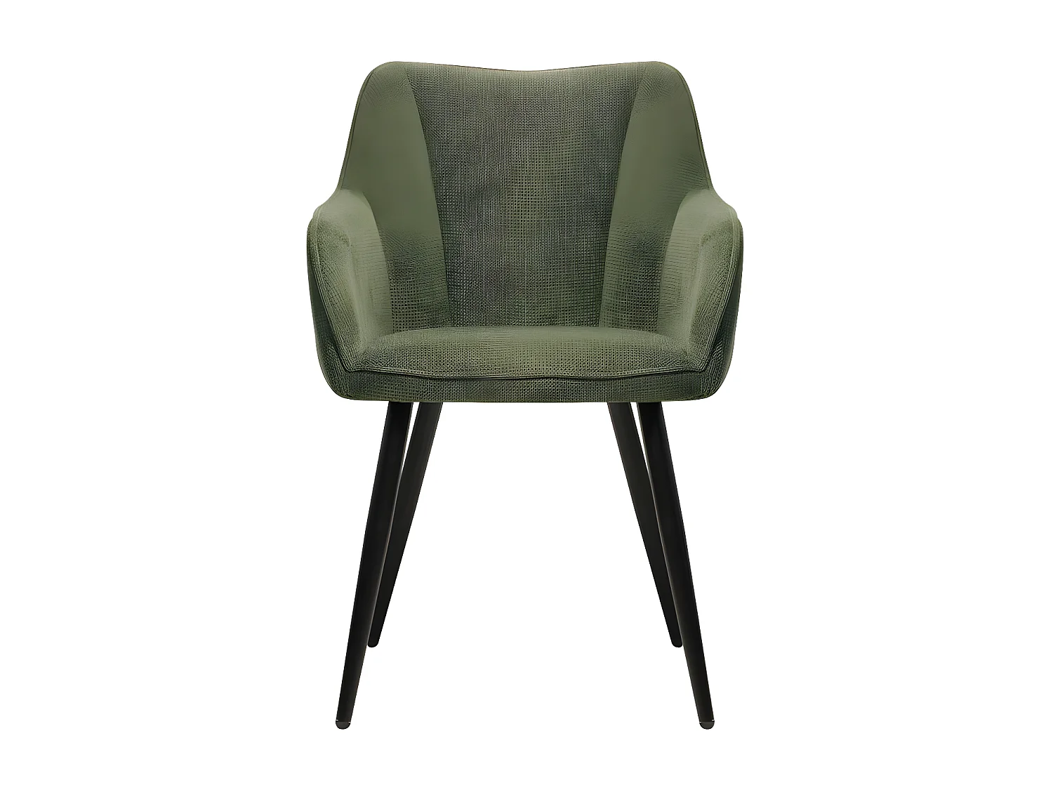 Chaise repas Rio vert pieds métal noir