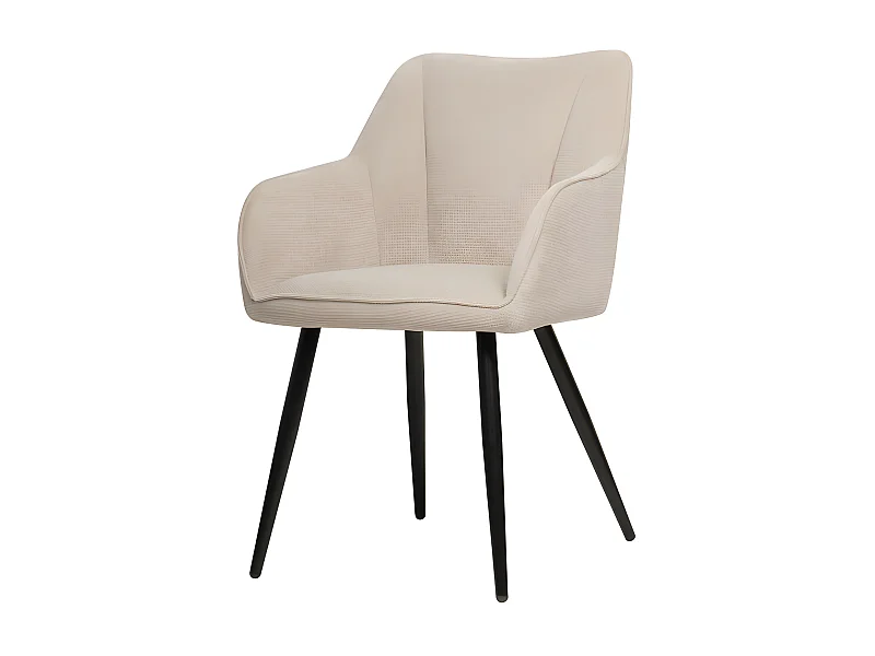 Chaise repas Rio beige pieds métal noir