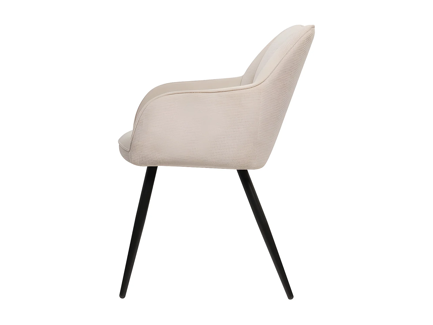 Chaise repas Rio beige pieds métal noir