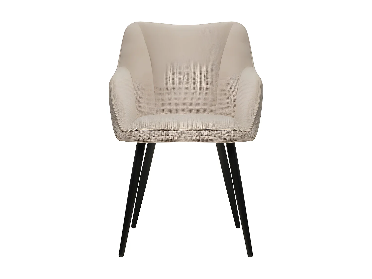 Chaise repas Rio beige pieds métal noir