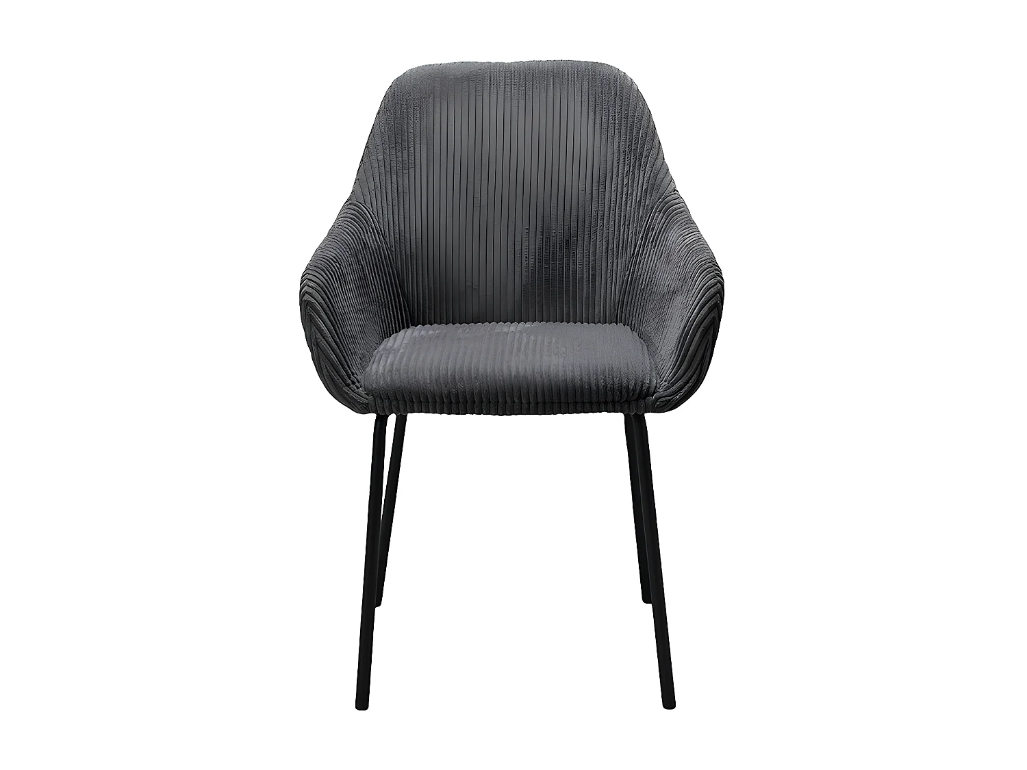 Chaise velours côtelé gris pieds métal Haylee