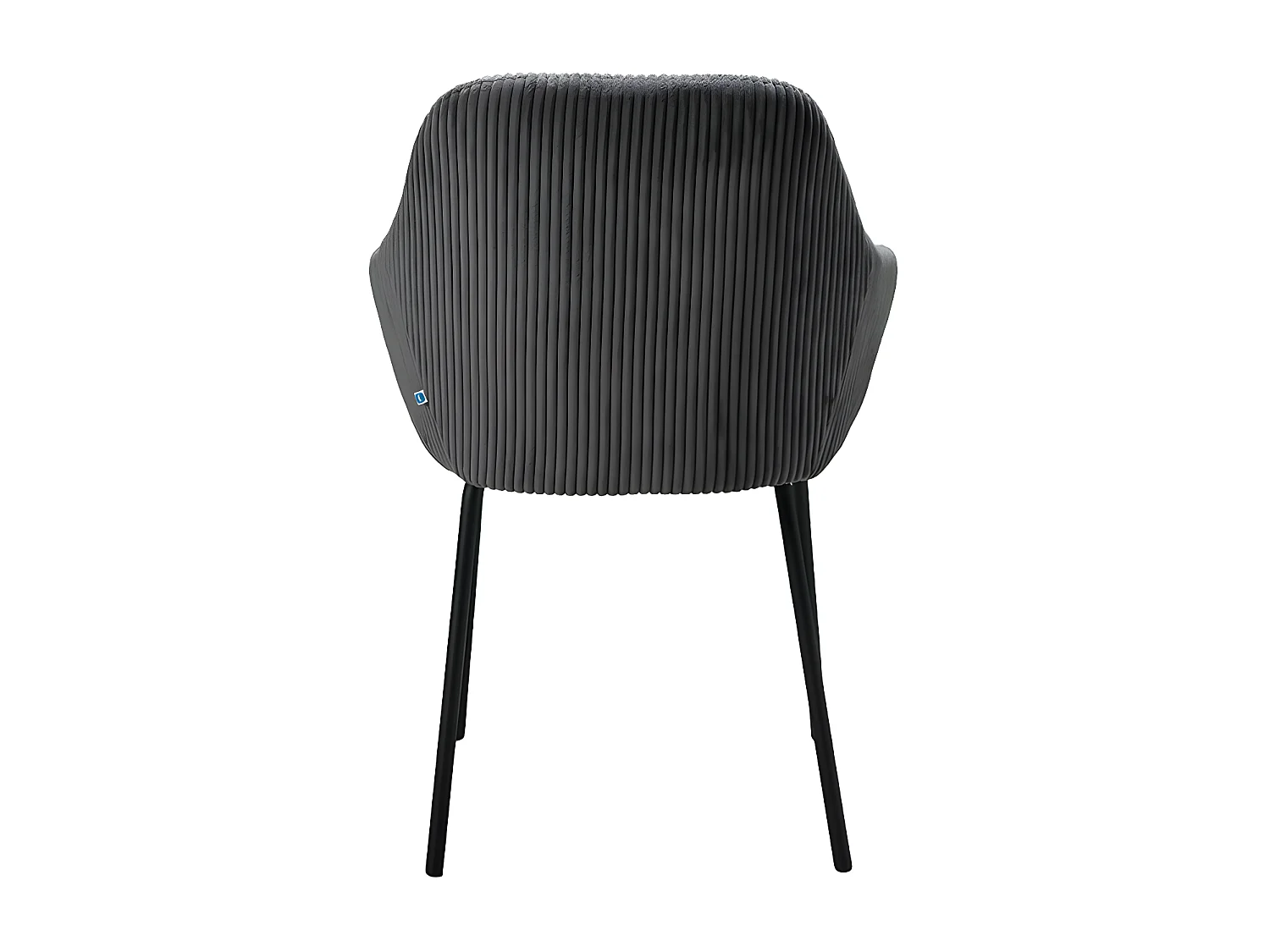 Chaise velours côtelé gris pieds métal Haylee