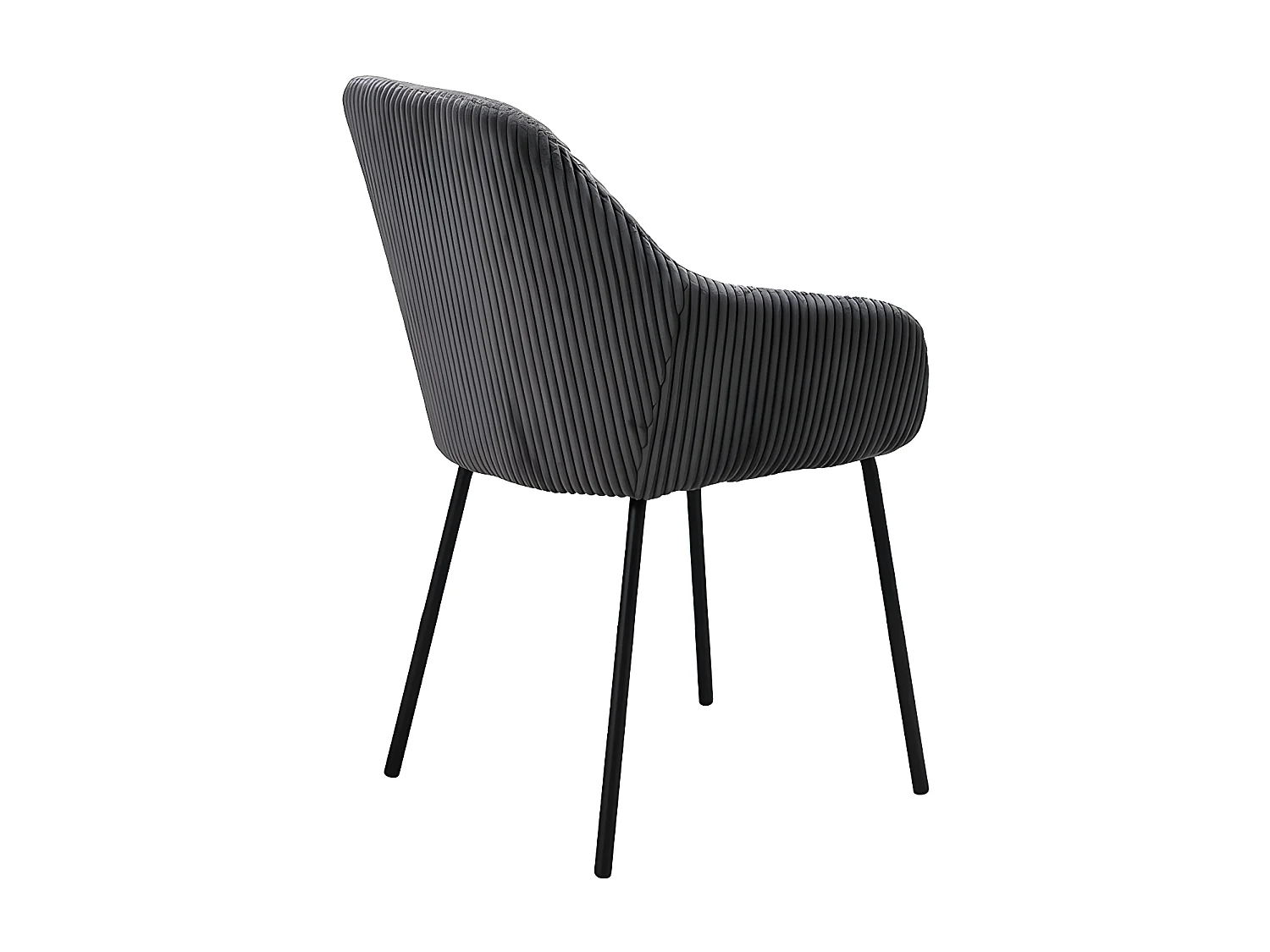 Chaise velours côtelé gris pieds métal Haylee