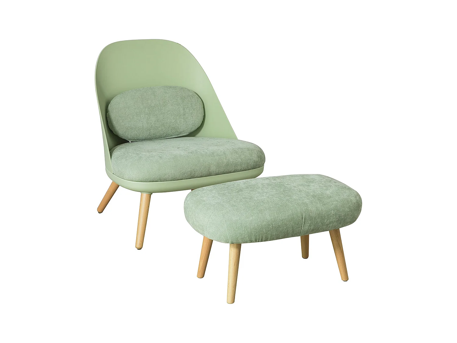 SoBuy FST63-GR Fauteuil Relax avec Repose-Pieds Tabouret Chauffeuse Salon Chambre Fauteuil de Relaxation Confortable de Qualite Luxe