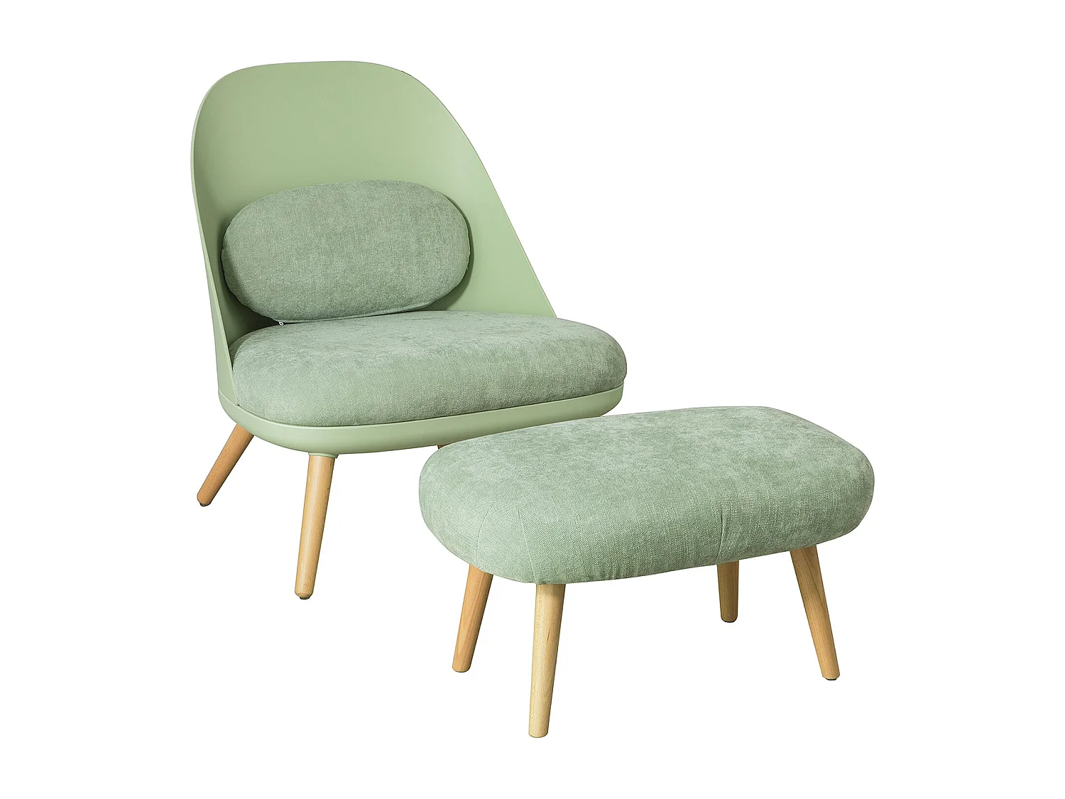 SoBuy FST63-GR Fauteuil Relax avec Repose-Pieds Tabouret Chauffeuse Salon Chambre Fauteuil de Relaxation Confortable de Qualite Luxe