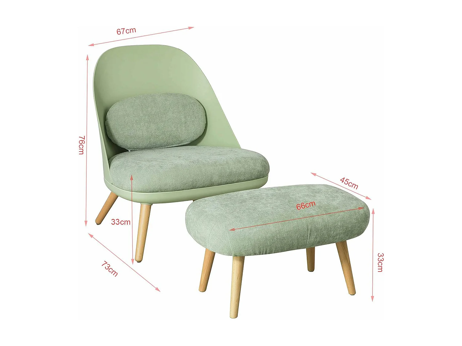 SoBuy FST63-GR Fauteuil Relax avec Repose-Pieds Tabouret Chauffeuse Salon Chambre Fauteuil de Relaxation Confortable de Qualite Luxe