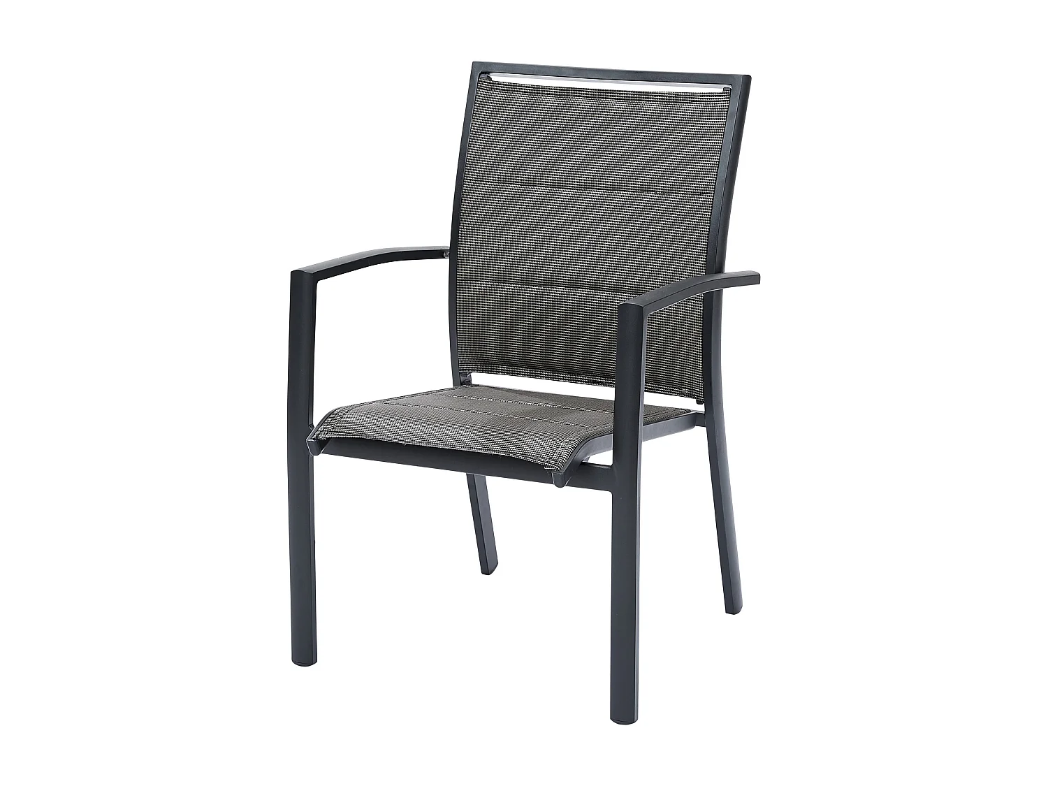 Ensemble MODULO 6/10p en aluminium et 6 fauteuils en aluminium et assise textilène