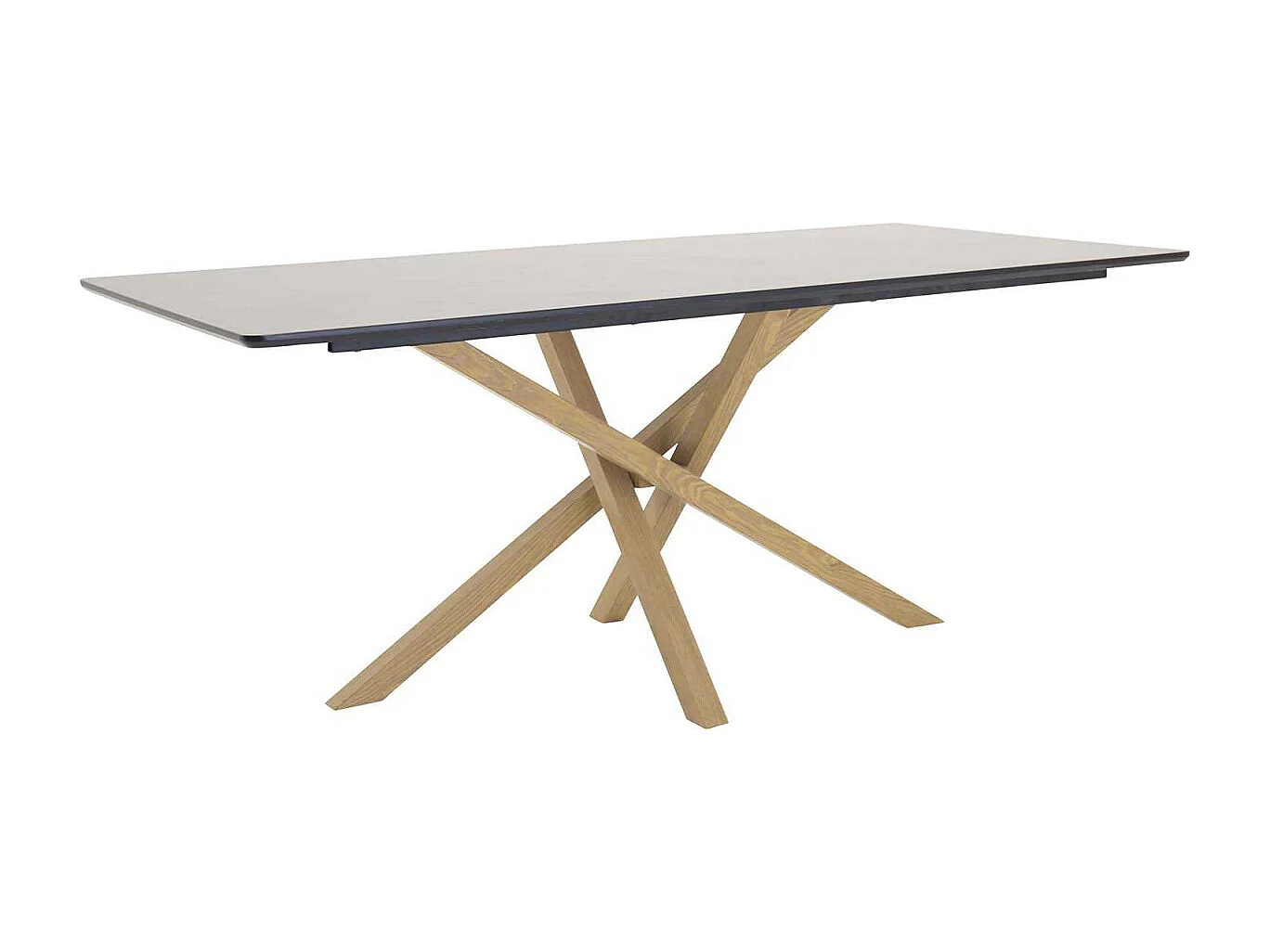 Table à Manger "Piazza" 180cm Noir & Naturel