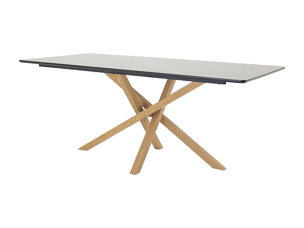 Table à Manger "Piazza" 180cm Noir & Naturel