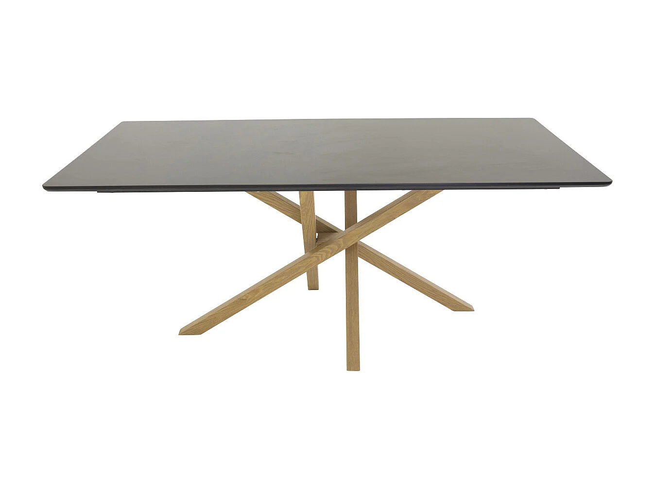 Table à Manger "Piazza" 180cm Noir & Naturel