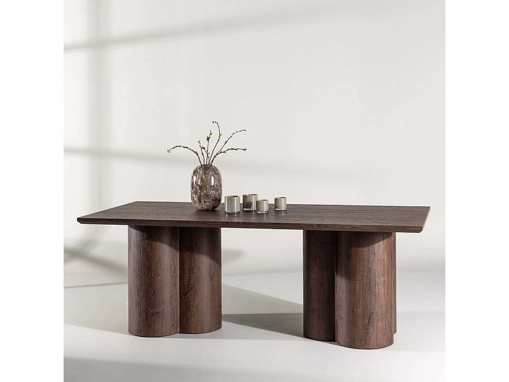 Olivia eetkamertafel 100x210 cm mocca.