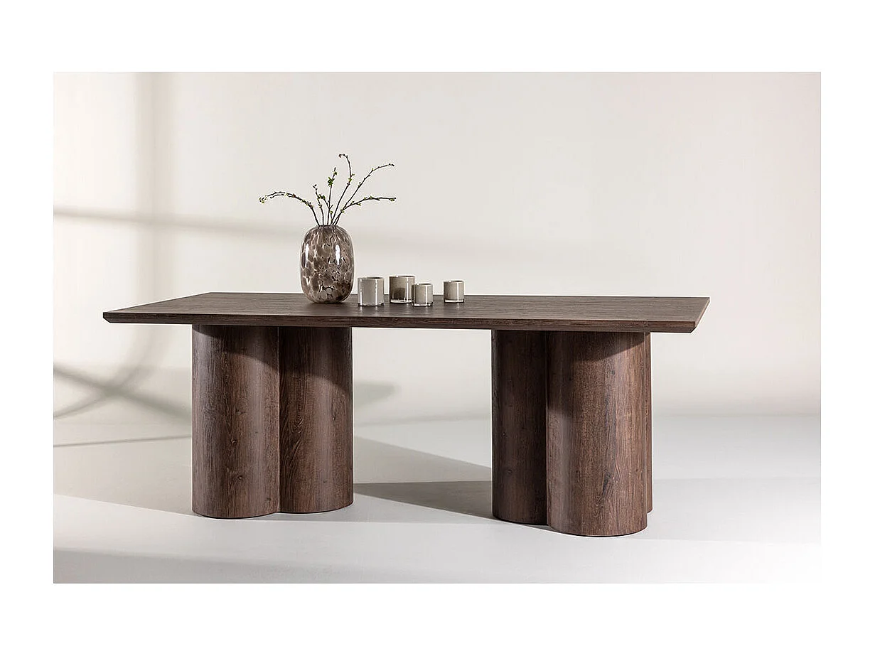 Olivia eetkamertafel 100x210 cm mocca.