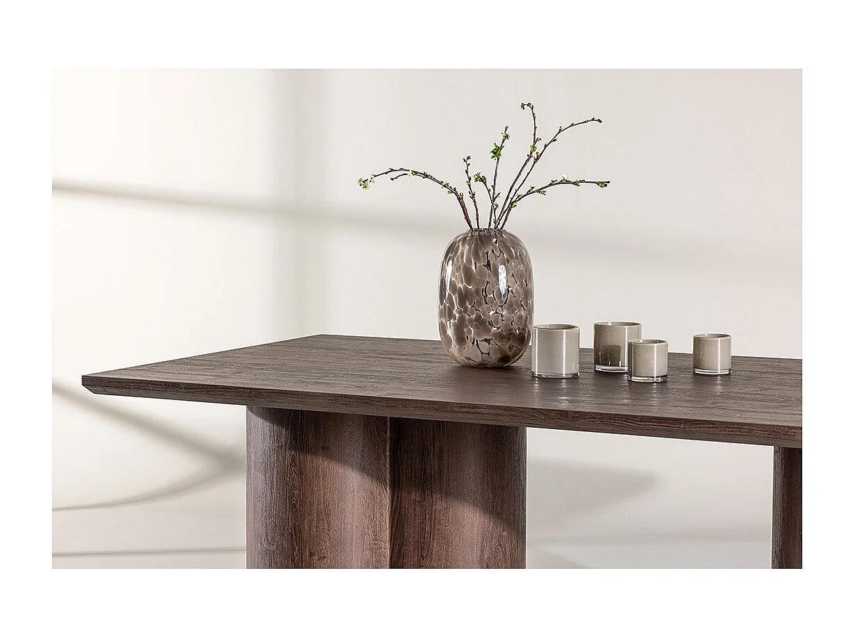 Olivia eetkamertafel 100x210 cm mocca.