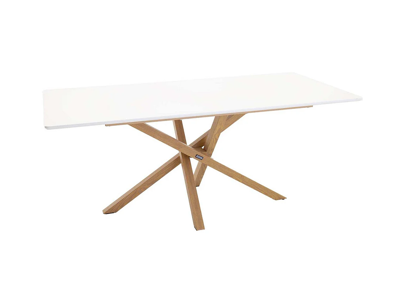 Table à Manger "Piazza" 180cm Blanc & Naturel