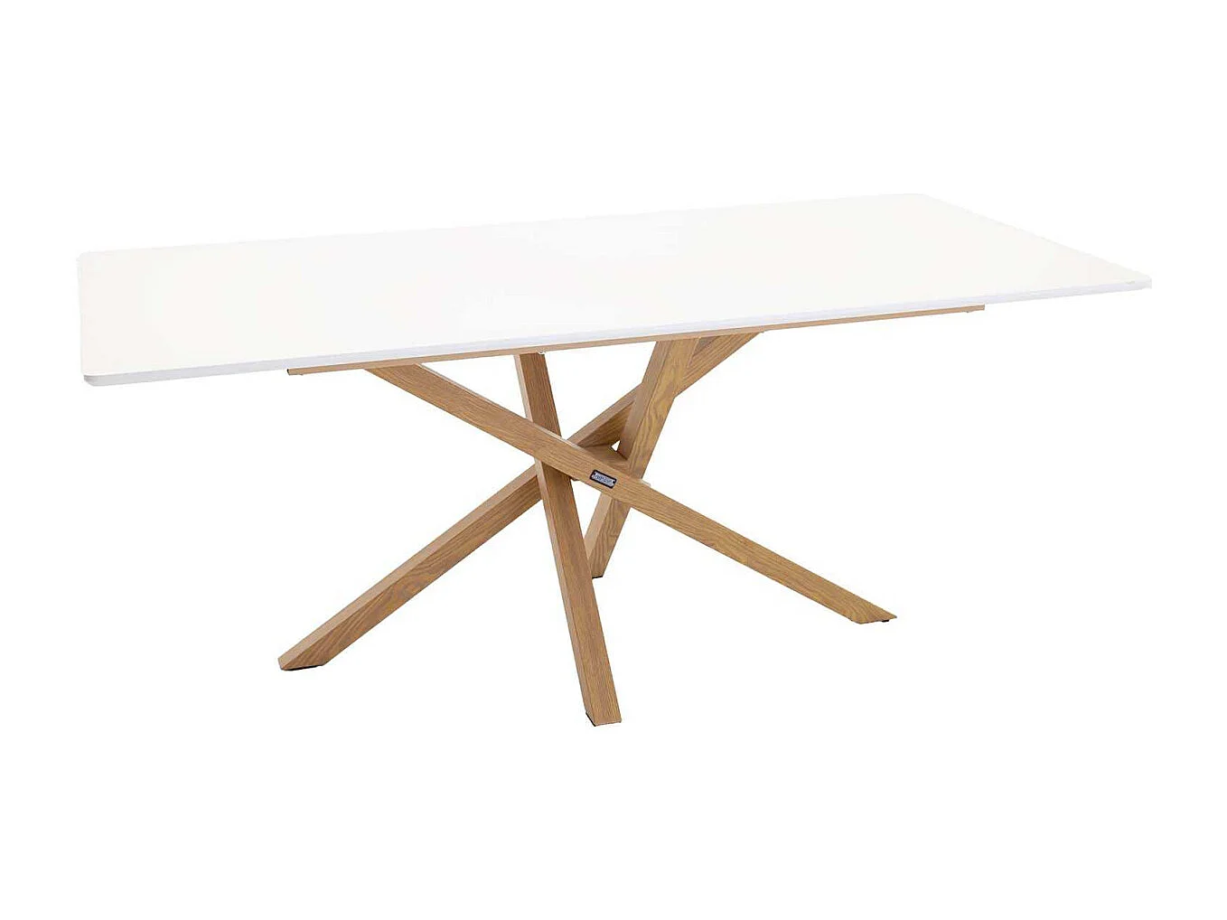 Table à Manger "Piazza" 180cm Blanc & Naturel