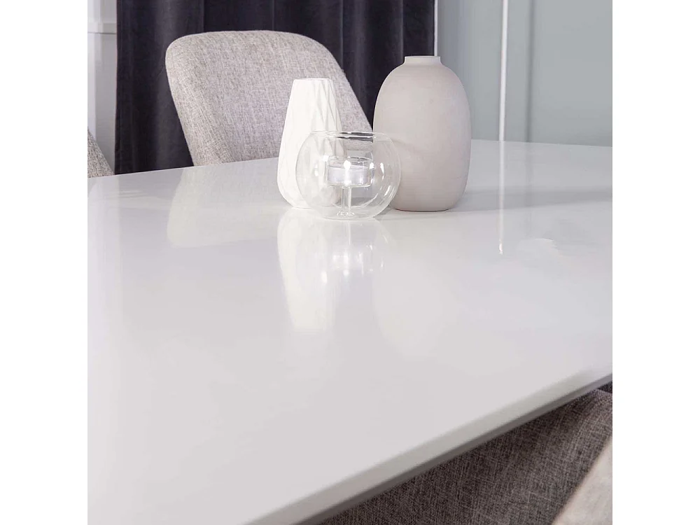 Table à Manger "Piazza" 180cm Blanc & Naturel