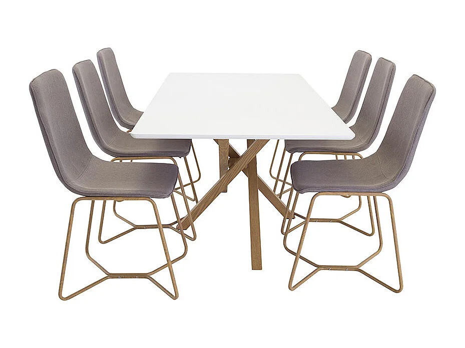 Piazza table de salle à manger 90x180 cm blanc.