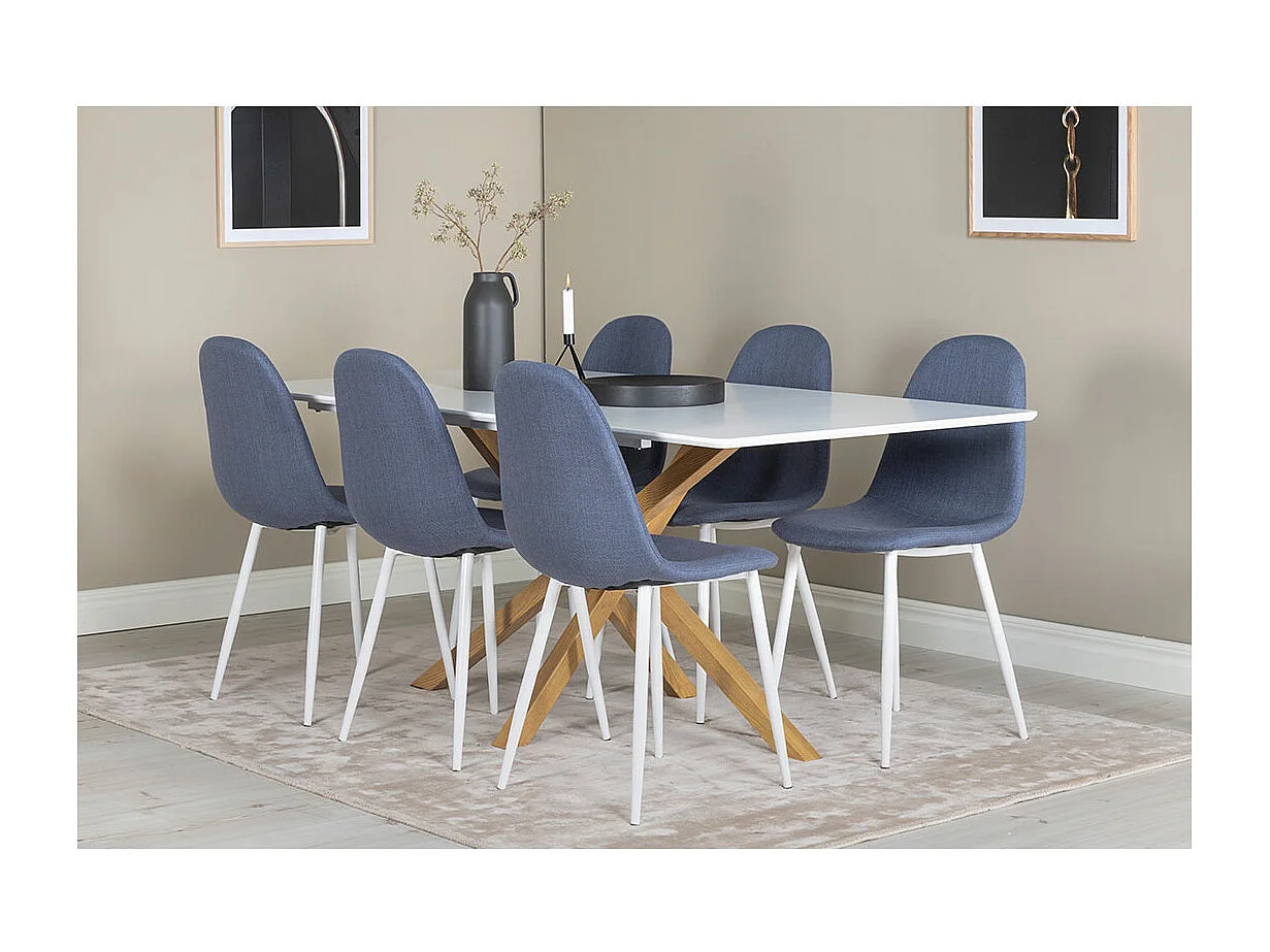 Piazza table de salle à manger 90x180 cm blanc.
