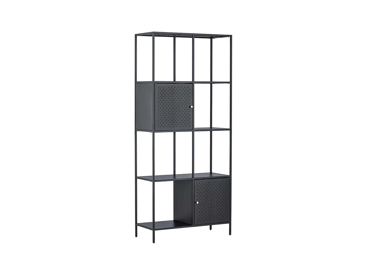 PortoSeguro Regal 2 Türen, 4 Regale schwarz.