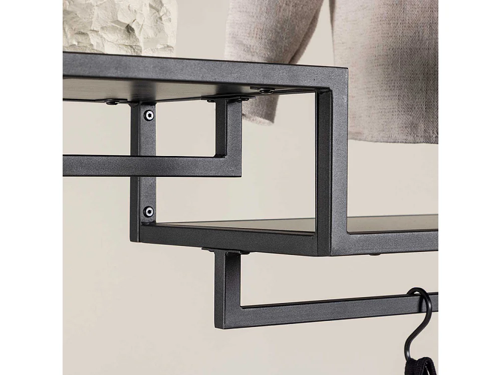 Portant à Vêtements en Métal "Staal" 188cm Noir