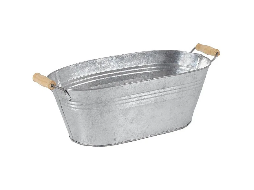 Jardinière ovale zinc et bois Petit modèle