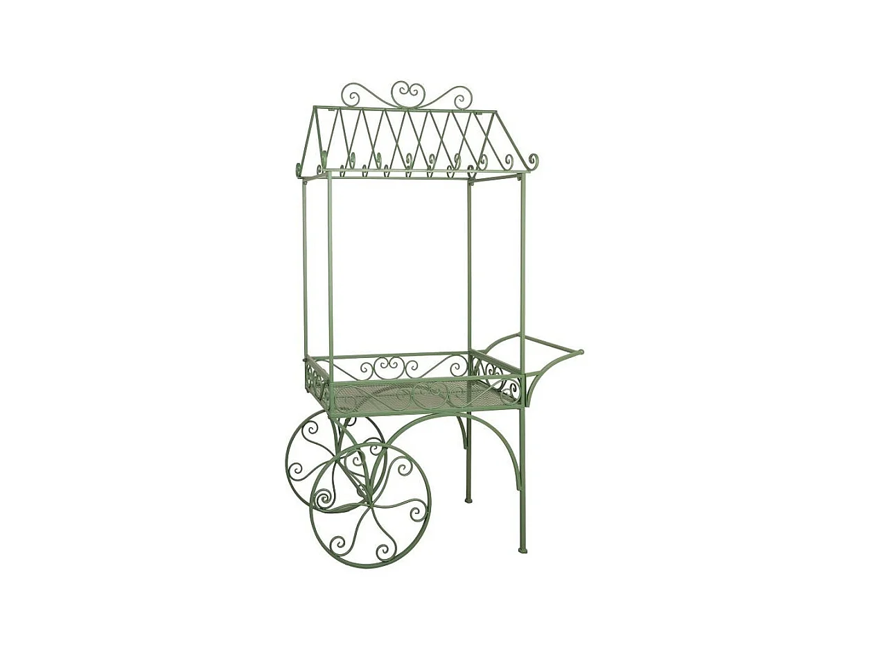 Chariot en métal vert