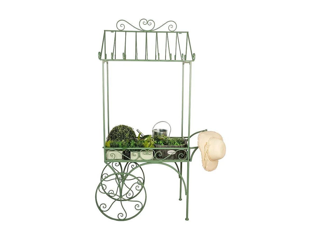 Chariot en métal vert