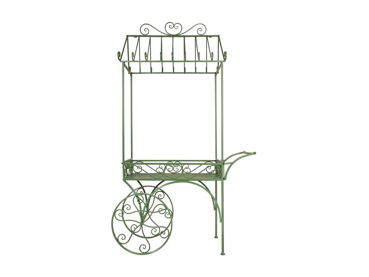 Chariot en métal vert