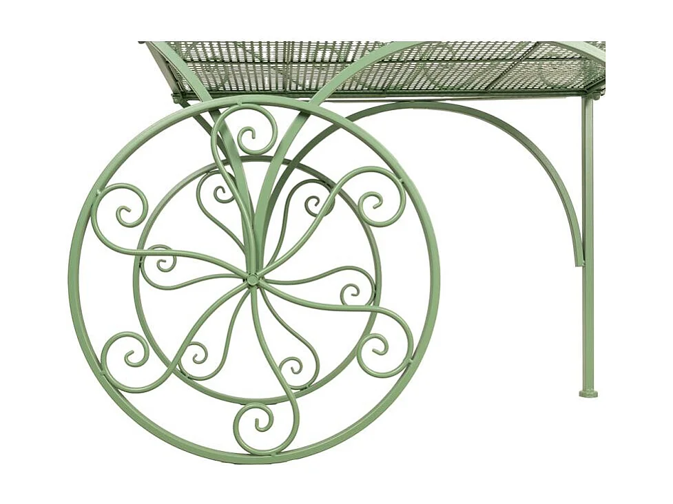 Chariot en métal vert